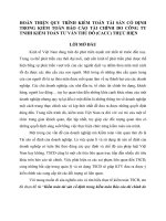 HOÀN THIỆN QUY TRÌNH KIỂM TOÁN TÀI SẢN CỐ ĐỊNH TRONG KIỂM TOÁN BÁO CÁO TÀI CHÍNH DO CÔNG TY TNHH KIỂM TOÁN TƯ VẤN THỦ ĐÔ