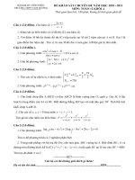 Đề và đáp án thi thử ĐH (THPT Tam Dương)