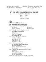 Đề thi môn Sinh lớp 6, HKI NH 2010-2011