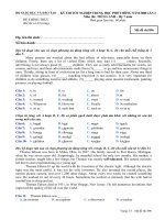 BỘ GIÁO DỤC VÀ ĐÀO TẠO ĐỀ CHÍNH THỨC- KỲ THI TỐT NGHIỆP TRUNG HỌC PHỔ THÔNG NĂM 2008 LẦN 2 Môn thi: TIẾNG ANH Mã đề thi 896