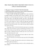 THỰC TRẠNG HOẠT ĐỘNG NHẬP KHẨU RƯỢU VANG CỦA CÔNG TY TOCONTAP HANOI