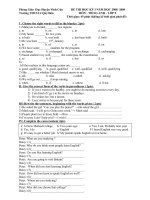 ĐỀ THI HỌC KỲ I NĂM HỌC (08- 09) ( tham khoa).doc