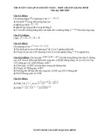 ĐỀ TUYỂN SINH THPT QUẢNG BÌNH