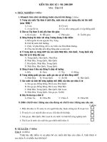 Đề thi Địa 8 học kỳ I