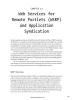 Web Services for Remote Portlets (WSRP) and Application Syndication