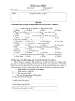 Đề tiếng anh học kì 1 class six