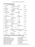 ÔN TẬP TIẾNG ANH 6 - HỌC KỲ I