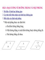 BÀI 1: ĐẠI CƯƠNG VỀ ĐƯỜNG THẲNG VÀ MẶT PHẲNG