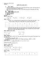 Đề và đáp án kiểm tra học kỳ I Toán 7