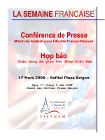 Họp báo : Trận bóng giao hữu Pháp - Việt Nam