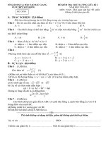 Đề thi và đáp án thi KS giứa kì 1 môn toán 12_ 2010 - 2011