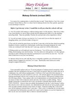 Mary Erickson- Makeup school ( resived 2005)