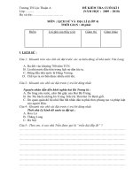 ĐỀ KTCKI  LS +ĐL  LỚP 4