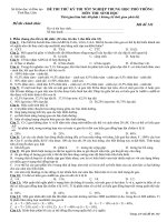 Đề thi thử TN Sinh tỉnh Bạc Liêu