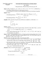 HSG môn Toán Tỉnh Thái Bình