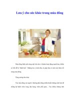 Lưu ý cho sức khỏe trong mùa đông