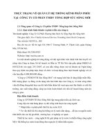 THỰC TRẠNG VỀ QUẢN LÝ HỆ THỐNG KÊNH PHÂN PHỐI TẠI  CÔNG TY CỔ PHẦN TMDV TỔNG HỢP SỨC SỐNG MỚI