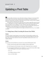 Updating a Pivot Table