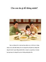 Cho con ăn gì để thông minh?