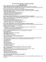 ĐỀ CƯƠNG ÔN THI HK I MÔN ĐỊA 10