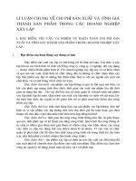 LÍ LUẬN CHUNG VỀ CHI PHÍ SẢN XUẤT VÀ TÍNH GIÁ THÀNH SẢN PHẨM TRONG CÁC DOANH NGHIỆP XÂY LẮP