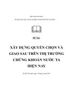 XÂY DỰNG QUYỀN CHỌN VÀ GIAO SAU TRÊN THỊ TRƯỜNG CHỨNG KHOÁN NƯỚC TA HIỆN NAY