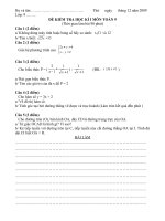 Đề Kiểm Tra HKI Toán 9