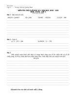 De kt thu mon Toan lop 4 cuoi ki 1 2010 - 2011