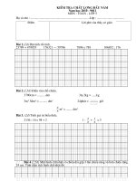 Đề thi Toán từ lớp 2-5, KS ĐK lần 1