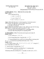 ĐỀ THI VÀ ĐÁP ÁN  HỌC KÌ 1 KHỐI 11 HAY