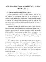 HOẠT ĐỘNG SẢN XUẤT KINH DOANH TẠI CÔNG TY CỔ PHẦN NHÀ THÉP ĐINH LÊ