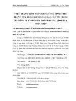 THỰC TRẠNG KIỂM TOÁN KHOẢN MỤC DOANH THU TRONG QUY TRÌNH KIỂM TOÁN BÁO CÁO TÀI CHÍNH DO CÔNG TY TNHH KIỂM TOÁN PHƯƠNG ĐÔNG ICA THỰC HIỆN