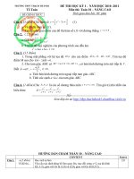 Đề thi - Đáp án Toán 10 HK1 (nâng cao)