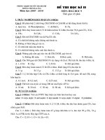 đề kt học ki II Hóa 9