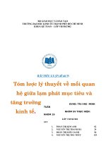 Tóm lược lý thuyết về mối quan hệ giữa lạm phát mục tiêu và tăng trưởng kinh tế 