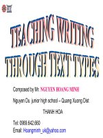 Teaching writing though tetx types (Cực hay)