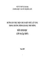 CHUẨN KIẾN THỨC VÀ KỸ NĂNG SỐNG SH 10