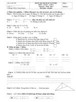 đề KT cuối HKI - Toán lớp 2 - có ĐÁn