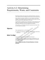 Activity 6.2: Determining Requirements, Wants, and Constraints