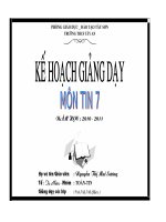 Kế hoạch giảng dạy môn Tin học 7 (2010-2011)