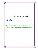 Nghiên cứu chế tạo và khảo sát màng mỏng ôxit nhôm (al2o3) bằng phương pháp quang phổ