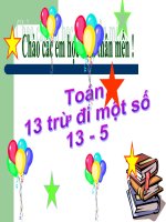 13 trừ đi một số