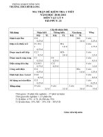 Kiem tra 1 tiet lop 9 -Tiet 21(10-11)