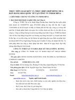 THỰC TIỄN GIAO KẾT VÀ THỰC HIỆN HỢP ĐỒNG MUA BÁN HÀNG HOÁ QUỐC TẾ TẠI CÔNG TY INDOCHINA