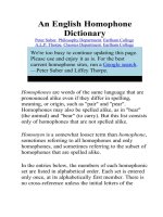 An English Homophone Dictionary