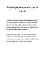 Giúp bé yêu làm quen với rau và trái cây