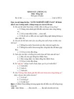 Đề thi Tiếng Việt tháng 11 - đề chẵn