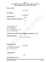 Một số Công thức được dùng trong hóa học