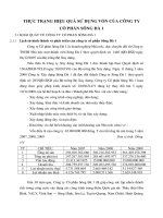 THỰC TRẠNG HIỆU QUẢ SỬ DỤNG VỐN CỦA CÔNG TY CỔ PHẦN SÔNG ĐÀ 1