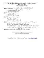 Đề thi HSG Toán 9 V1 Yên Thành 10-11